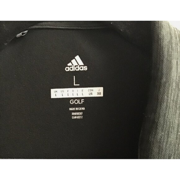 ADIDAS- MENS BLACK GOLD PULLOVER HALFZIP-UP CLOSURE LONG SLEEVE SWEATER SIZE L - Picture 3 of 7